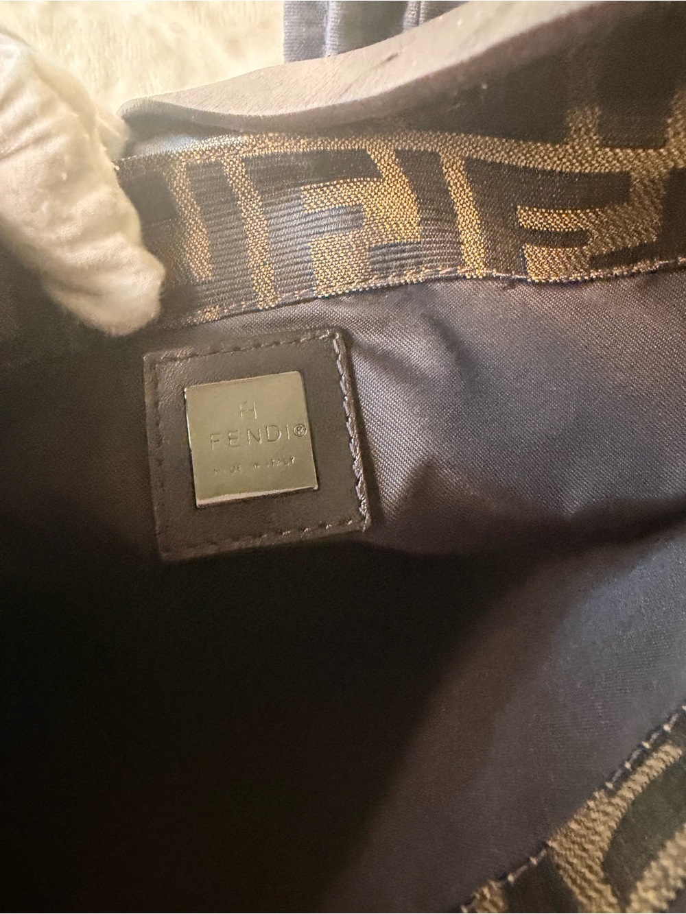 Fendi Brown and Black Zucca Canvas Mamma Baguette Shoulder Bag - Picture 13 of 16